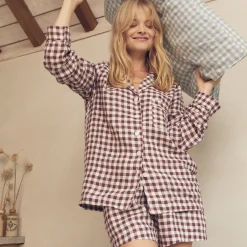Berry Gingham Pajama Shorts