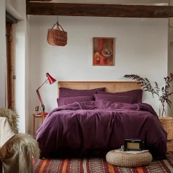 Berry Linen Blend Duvet Cover
