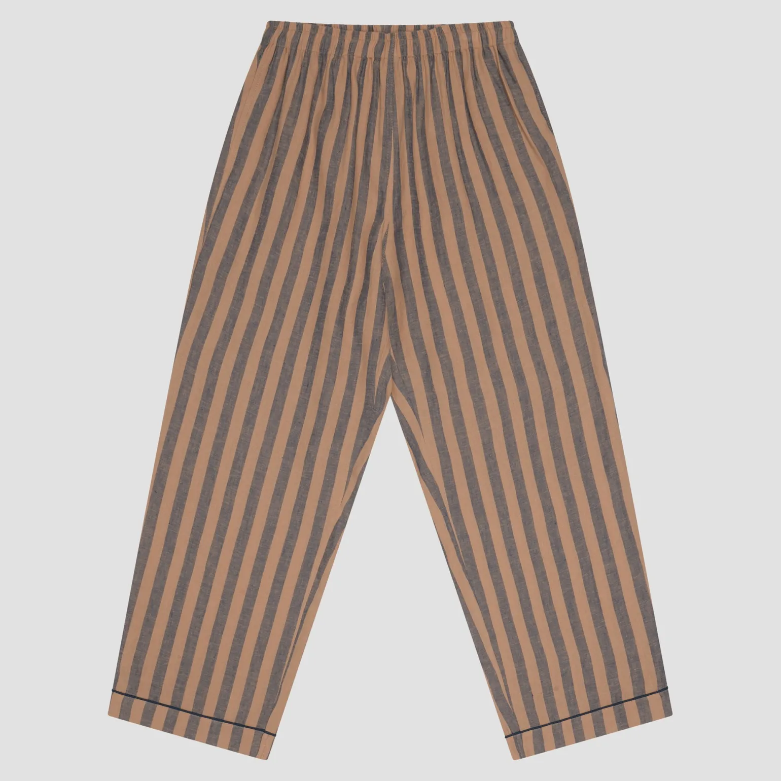 Blue & Porcini Striped Linen Pajama pants