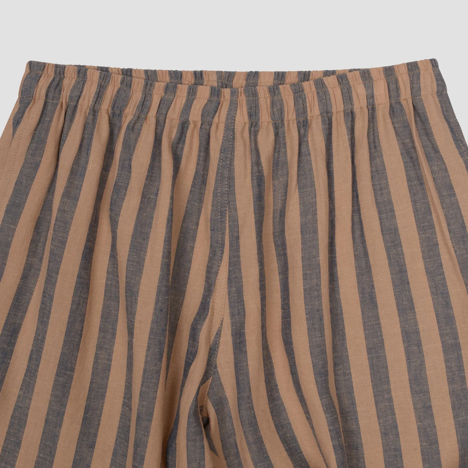 Blue & Porcini Striped Linen Pajama pants