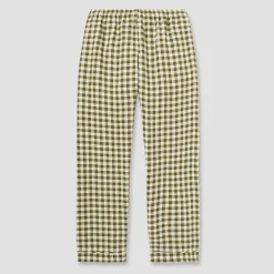 Botanical Green Gingham Linen Pajama pants