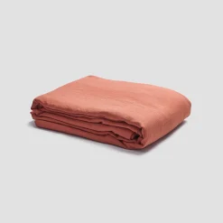 Burnt Orange Linen Blend Duvet Cover