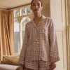 Elderberry Gingham Linen Women's Pajama Shorts