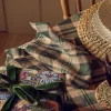 Fern Green Dallington Plaid 100% Linen Napkins Set of 4