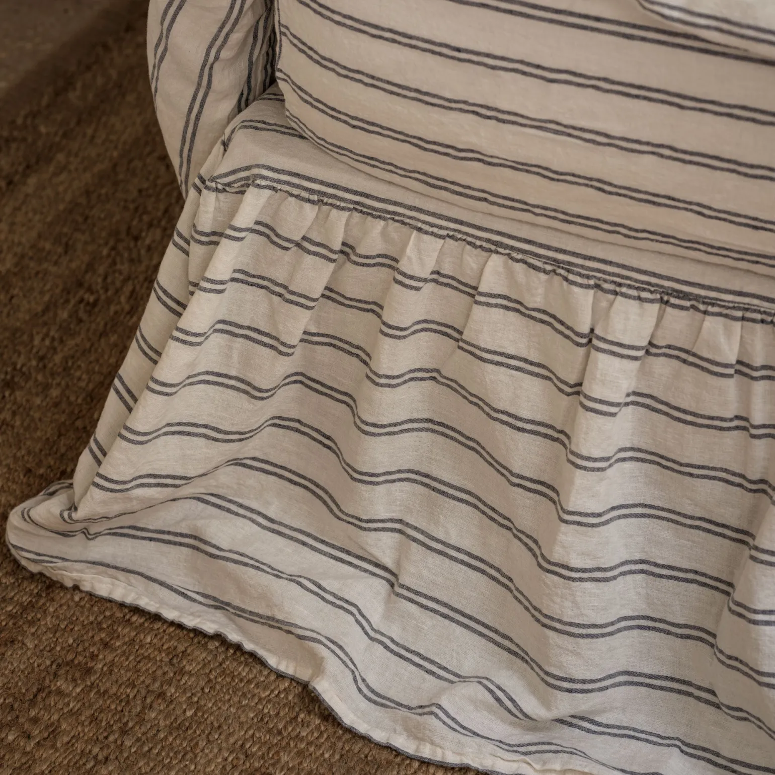Kemptown Stripe Linen Blend Bed Skirt