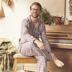 Men's Berry Gingham Pajama Pants