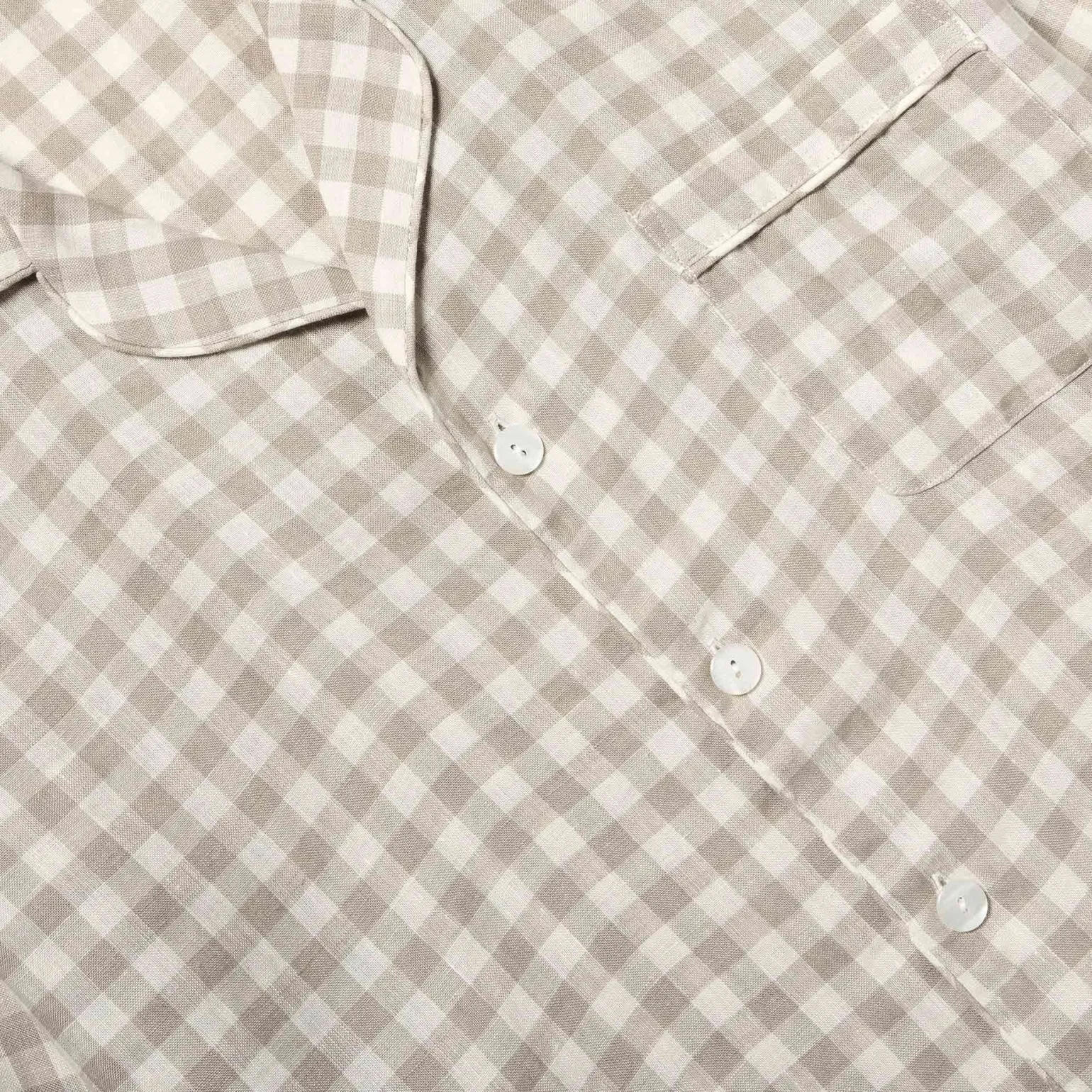 Men's Mushroom Gingham Pajama Shirt