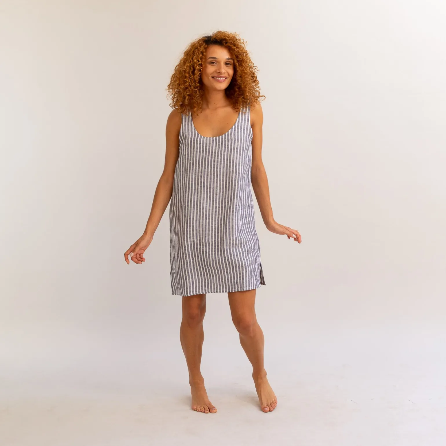 Midnight Stripe Night Dress