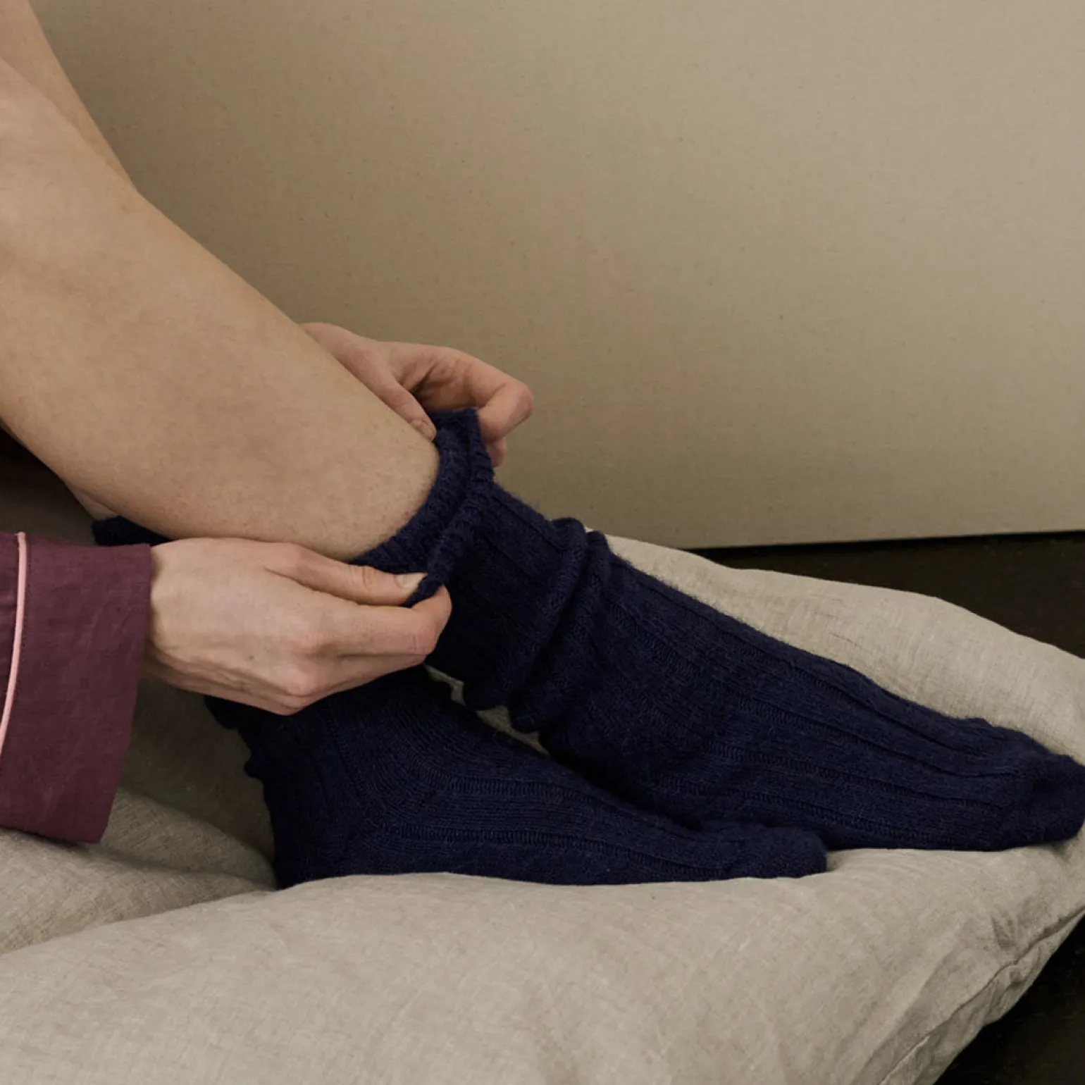 Navy Alpaca Socks
