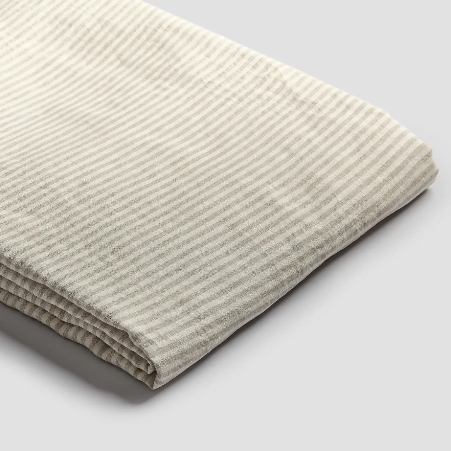 Oatmeal Stripe 100% Linen Duvet Cover