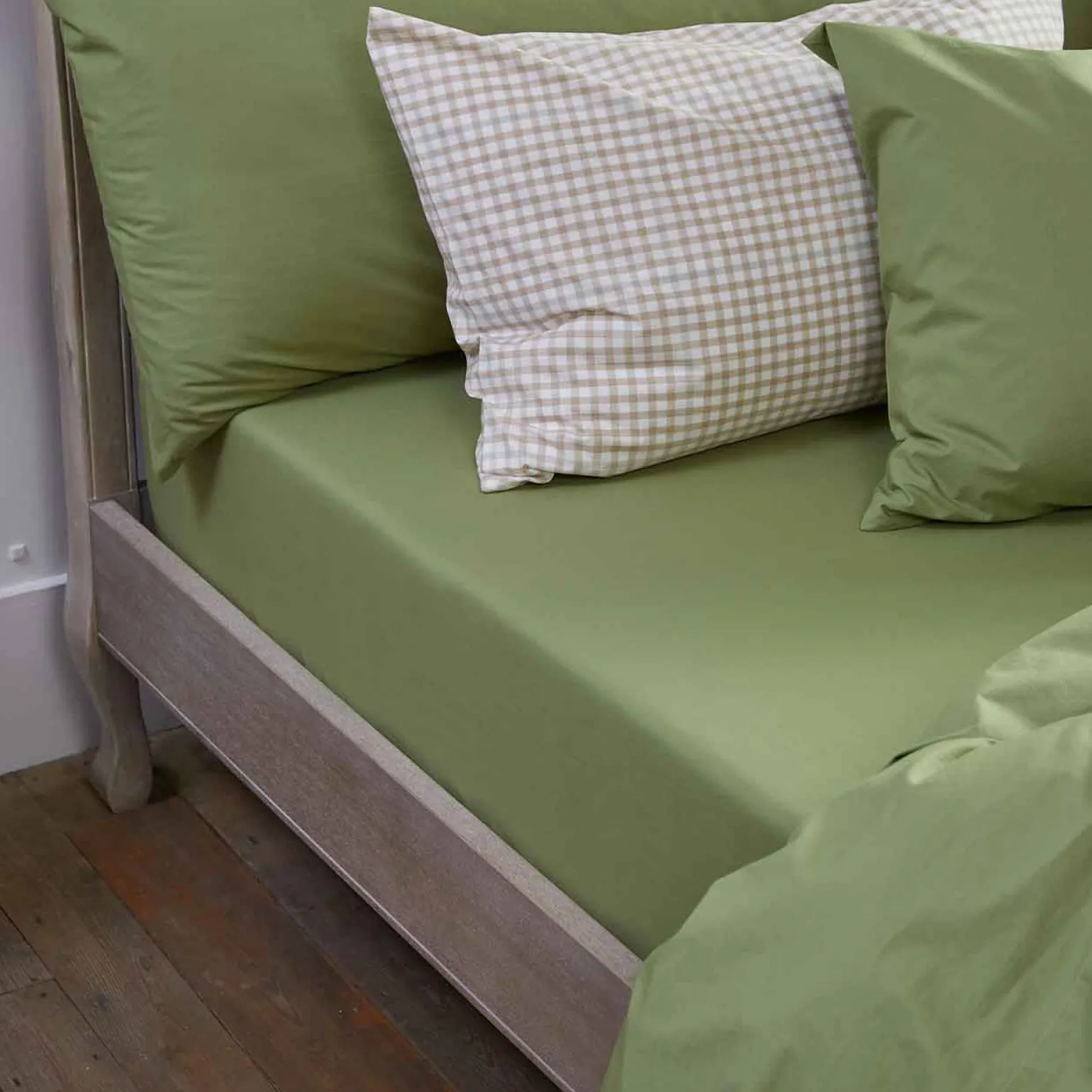 Pear Washed Cotton Percale Fitted Sheet