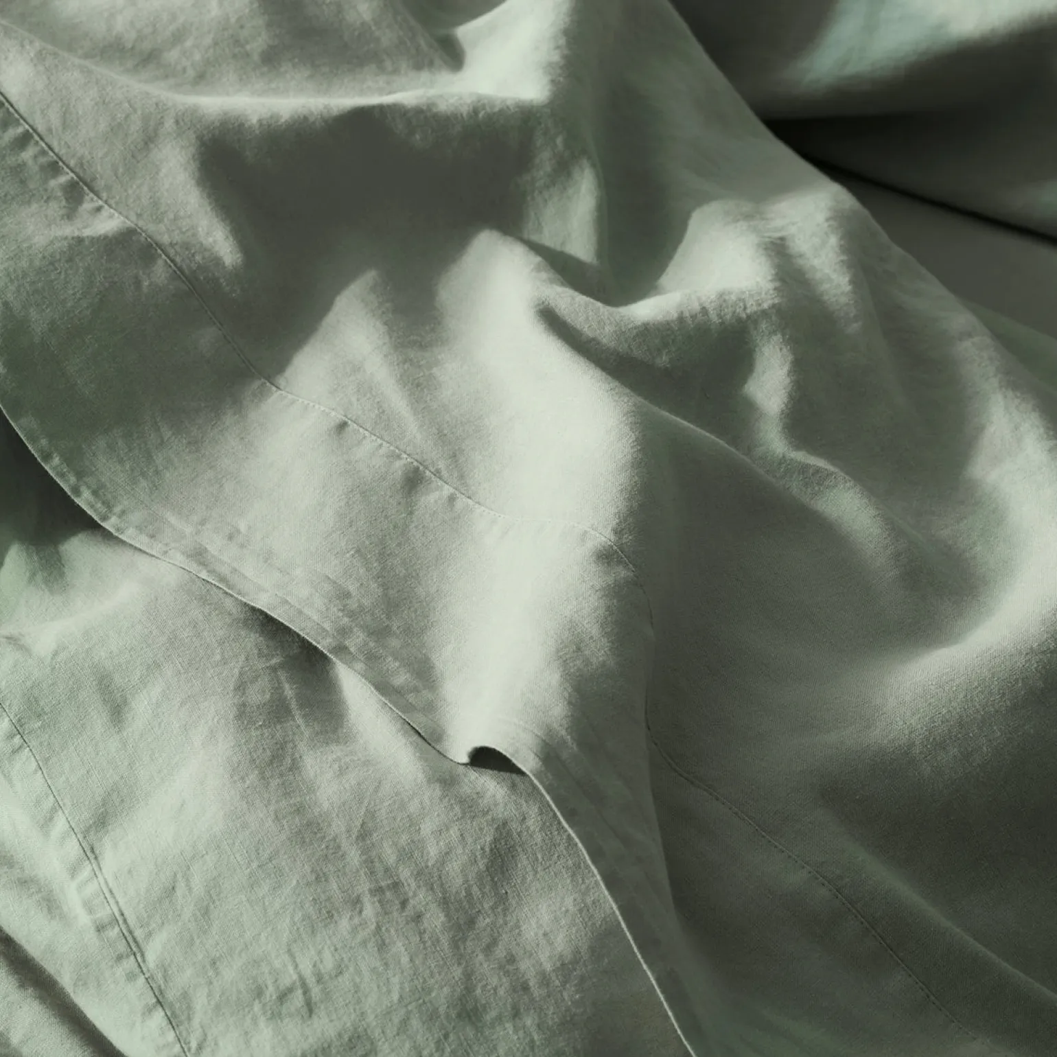 Sage Green Linen Blend Flat Sheet