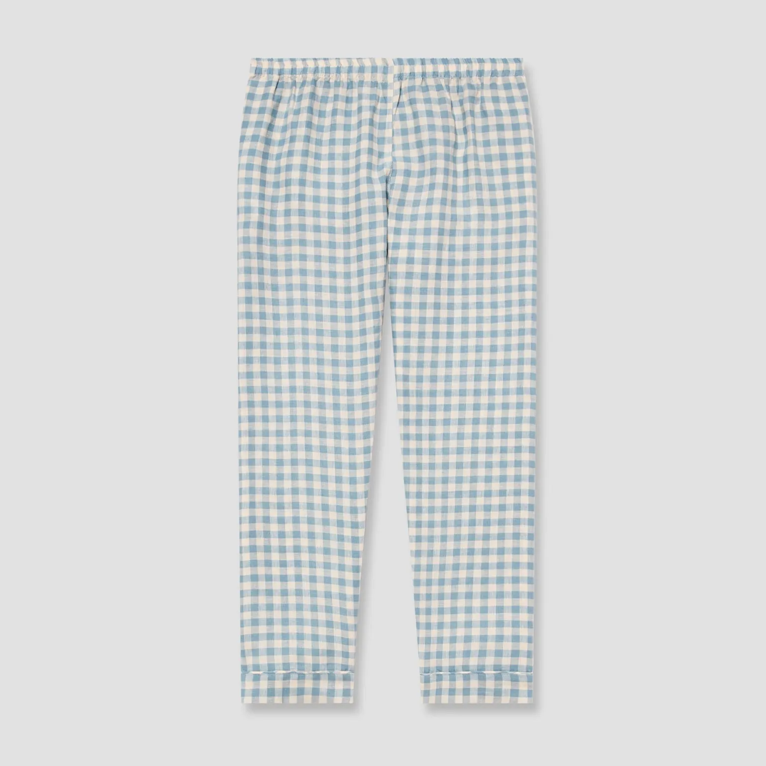 Warm Blue Gingham Linen Pajama pants