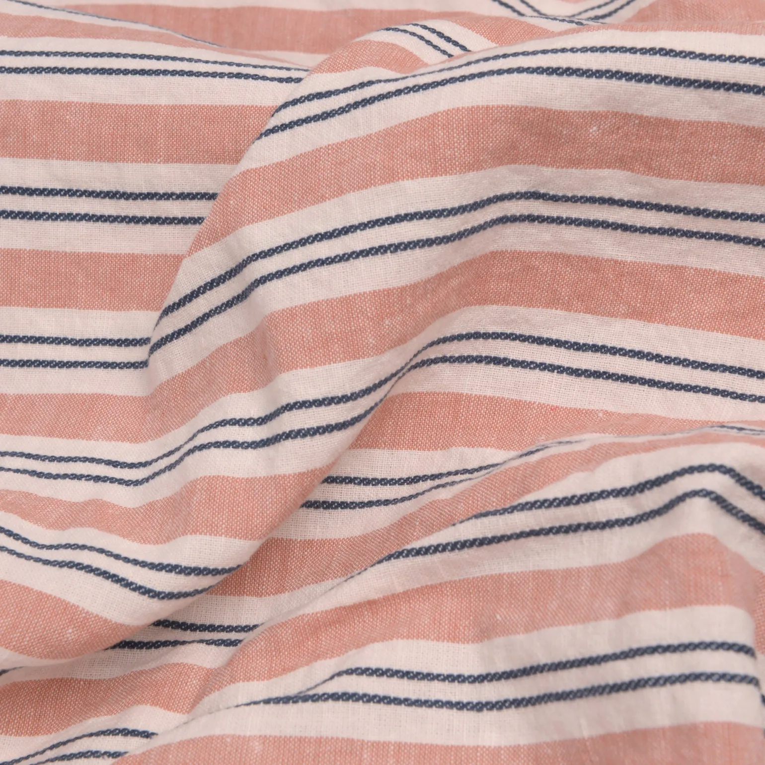 Warm Clay Somerley Stripe Linen Blend Fitted Sheet
